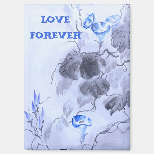 Blaue Blume Magnet (Vorderseite)