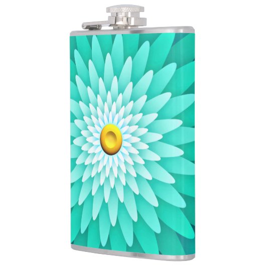 Blaue Blume Mandala-68566 Flachmann (Links)