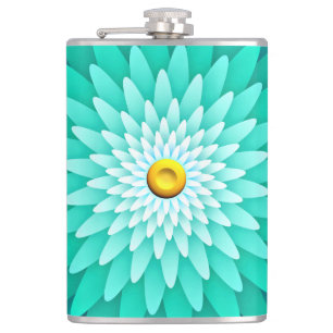 Blaue Blume Mandala-68566 Flachmann