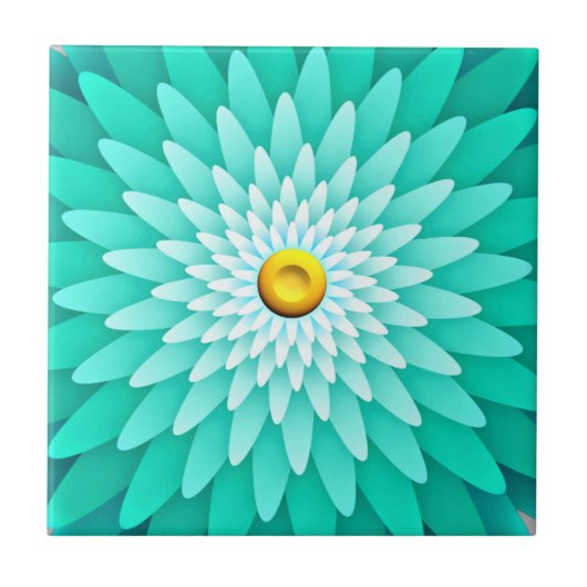 Blaue Blume Mandala-68566 Fliese (Vorderseite)