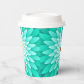 Blaue Blume Mandala-68566 Pappbecher (Links)