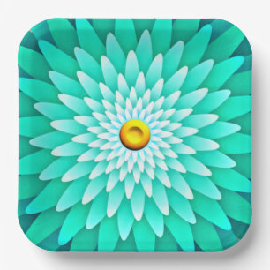 Blaue Blume Mandala-68566 Pappteller