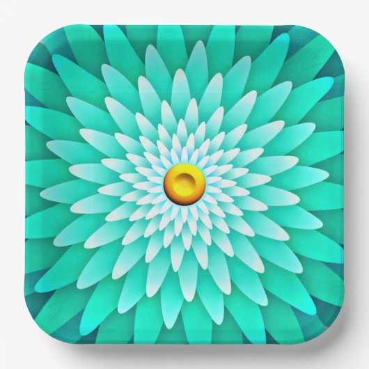 Blaue Blume Mandala-68566 Pappteller (Vorderseite)