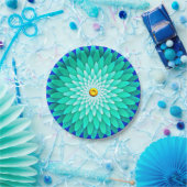 Blaue Blume Mandala-68566 Pappteller (Party)