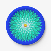 Blaue Blume Mandala-68566 Pappteller (Vorderseite)