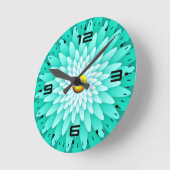 Blaue Blume Mandala-68566 Runde Wanduhr (Winkel)