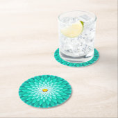Blaue Blume Mandala-68566 Runder Pappuntersetzer (Vor Ort)