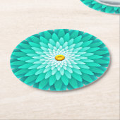 Blaue Blume Mandala-68566 Runder Pappuntersetzer (Angewinkelt)