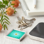 Blaue Blume Mandala-68566 Schlüsselanhänger (Seite)