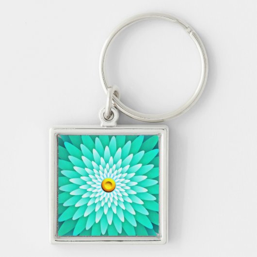 Blaue Blume Mandala-68566 Schlüsselanhänger (Vorne)