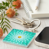 Blaue Blume Mandala-68566 Schlüsselanhänger (Vorderseite rechts)