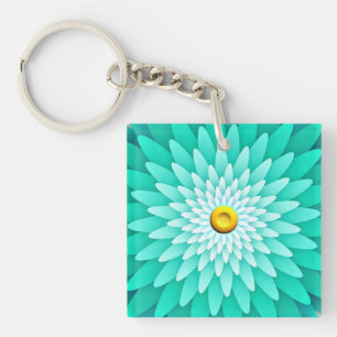 Blaue Blume Mandala-68566 Schlüsselanhänger