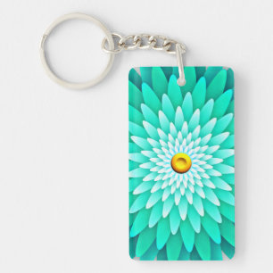 Blaue Blume Mandala-68566 Schlüsselanhänger