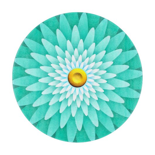 Blaue Blume Mandala-68566 Schneidebrett (Vorderseite)