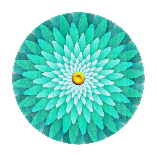 Blaue Blume Mandala-68566 Schneidebrett (Vorderseite)