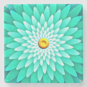 Blaue Blume Mandala-68566 Steinuntersetzer