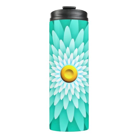 Blaue Blume Mandala-68566 Thermosbecher (Vorderseite)