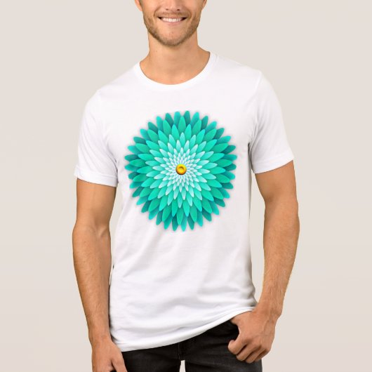 Blaue Blume Mandala-68566 Tri-Blend Shirt (Vorderseite)