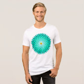 Blaue Blume Mandala-68566 Tri-Blend Shirt (Vorderseite voll)