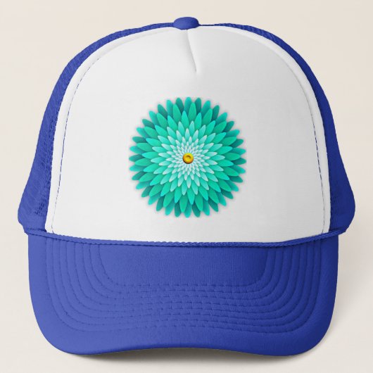 Blaue Blume Mandala-68566 Truckerkappe (Vorderseite)