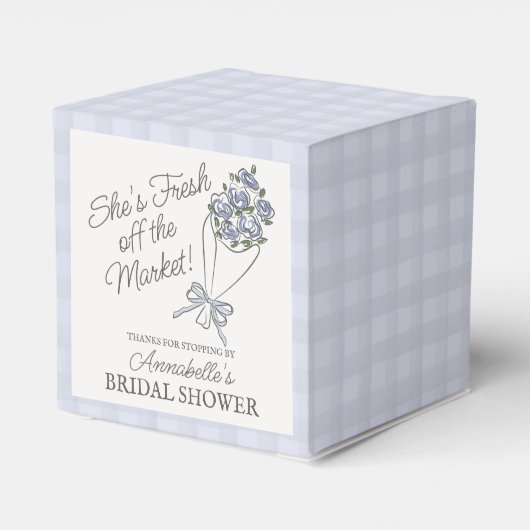 Blaue Blume Markt Frisches Brautparty Geschenkschachtel (Rückseite)