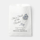 Blaue Blume Markt Frisches Brautparty Geschenktütchen (Vorderseite)