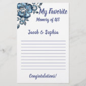 BLAUE BLUME MEINE SPEICHERSPEICHERSPIELKARTE FÜR D FLYER (Vorne)