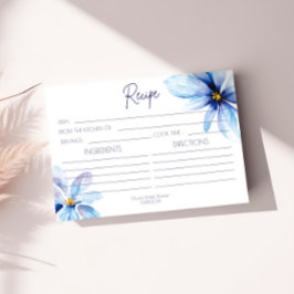 Blaue Blume Minimalistische Rezept-Karte