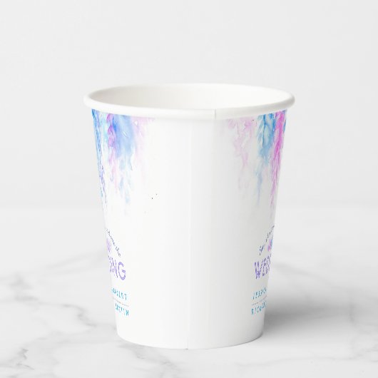 Blaue Blume mit Blumen Pappbecher (Rechts)