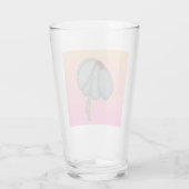Blaue Blume mit rosa Hintergrund Glas (Rückseite)