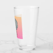 Blaue Blume mit rosa Hintergrund Glas (Links)