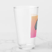 Blaue Blume mit rosa Hintergrund Glas (Rechts)