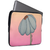 Blaue Blume mit rosa Hintergrund Laptopschutzhülle (Vorne Rechts)