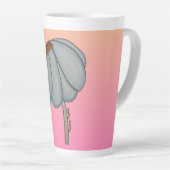 Blaue Blume mit rosa Hintergrund Milchtasse (Rechte Ecke)