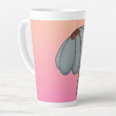 Blaue Blume mit rosa Hintergrund Milchtasse (Linke Ecke)