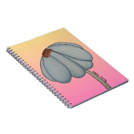 Blaue Blume mit rosa Hintergrund Notizblock