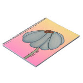 Blaue Blume mit rosa Hintergrund Notizblock (Linke Seite)