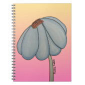 Blaue Blume mit rosa Hintergrund Notizblock (Vorderseite)