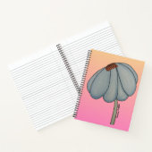 Blaue Blume mit rosa Hintergrund Notizblock (Innenseite)