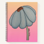 Blaue Blume mit rosa Hintergrund Notizblock (Vorderseite)
