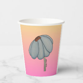 Blaue Blume mit rosa Hintergrund Pappbecher