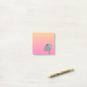 Blaue Blume mit rosa Hintergrund Post-it Klebezettel (Auf Schreibtisch)