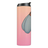 Blaue Blume mit rosa Hintergrund Thermosbecher (Nach links gedreht)