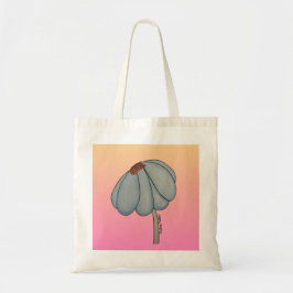 Blaue Blume mit rosa Hintergrund Tragetasche