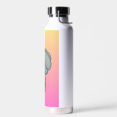 Blaue Blume mit rosa Hintergrund Trinkflasche (Links)