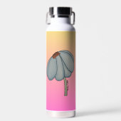 Blaue Blume mit rosa Hintergrund Trinkflasche (Vorne)