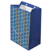 Blaue Blume Mittlere Geschenktüte (Rückseite Schrägansicht)