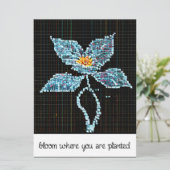 Blaue Blume | Moderne Pixel | Blütenstand (Stehend Vorderseite)