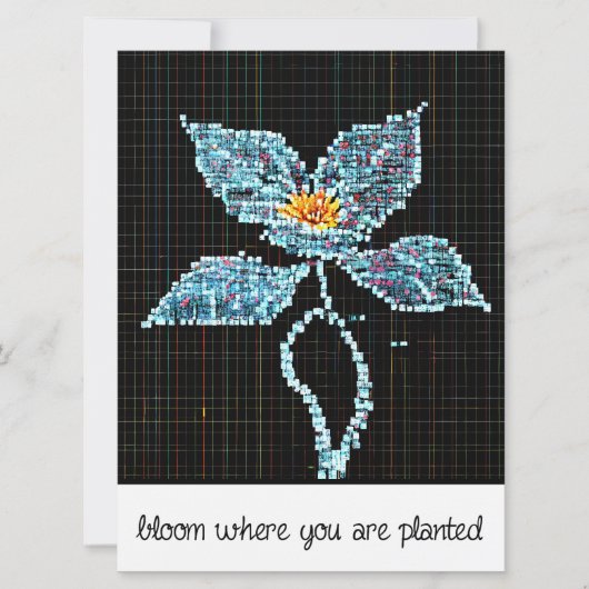 Blaue Blume | Moderne Pixel | Blütenstand (Vorderseite)