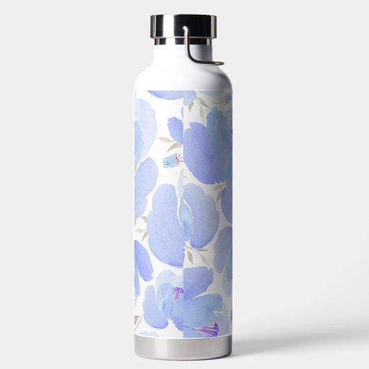 Blaue Blume Muster Wasserflaschen Trinkflasche (links)
